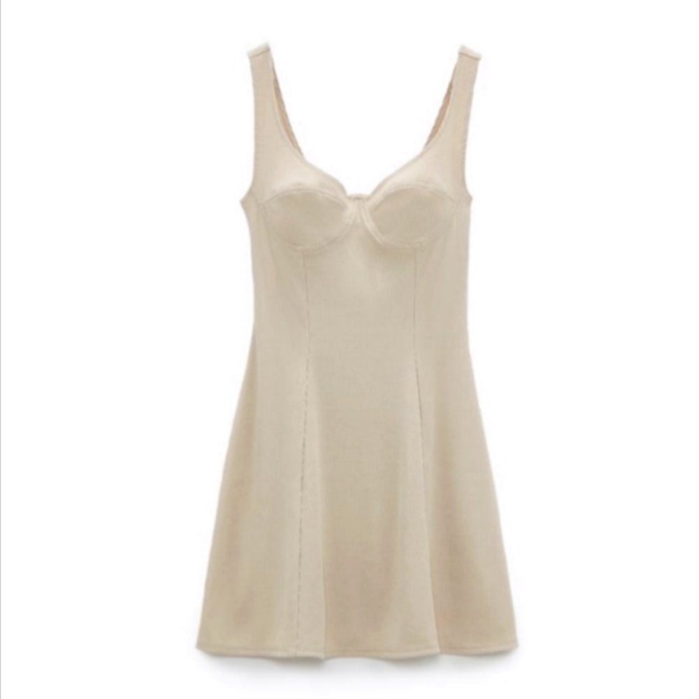 Zara tan nude dress